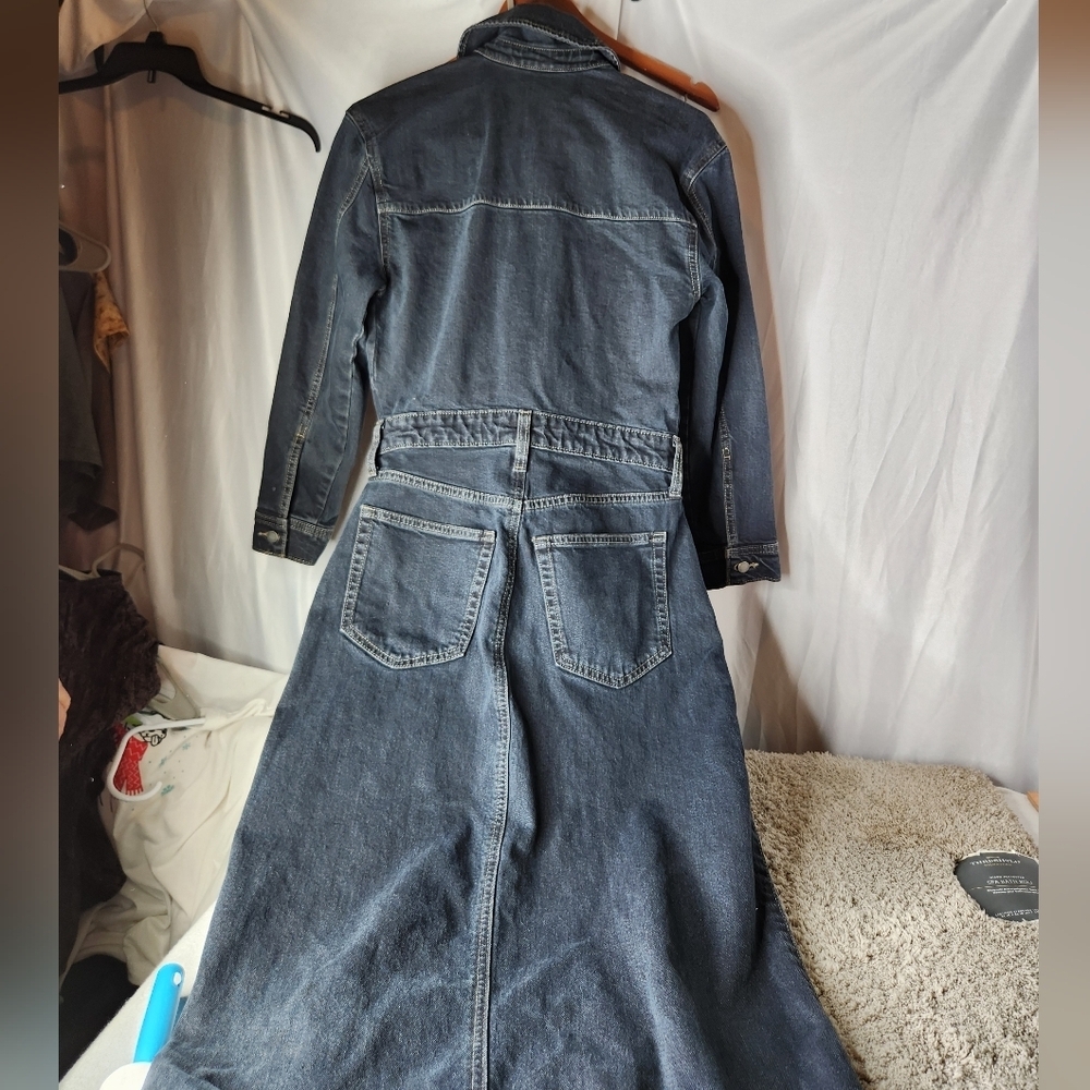 Women's Long Sleeve Denim Maxi Dress - Universal Thread Black Wash 0 - Picture 5 of 15